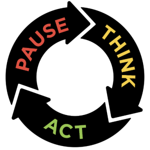 pause think act Darcy Luoma